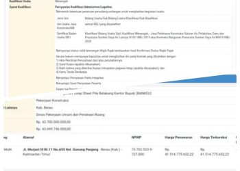 Ada Dugaan Kongkalikong BPN.W-ICI Kaltim Minta APH Lakukan Penyelidikan Terhadap Proyek Pembangunan Turap Sheet Pile Belakang Kantor Bupati