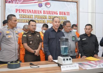Polda Kaltim Musnahkan Barang Bukti 99,39 Gram Narkoba Jenis Sabu