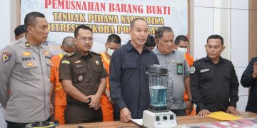 Polda Kaltim Musnahkan Barang Bukti 99,39 Gram Narkoba Jenis Sabu