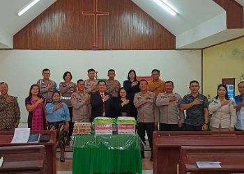 Kapolres Bontang Menggelar “Minggu Kasih” di Gereja GKPI Kel Gunung Telihan