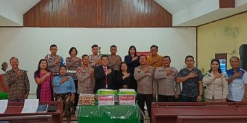 Kapolres Bontang Menggelar “Minggu Kasih” di Gereja GKPI Kel Gunung Telihan