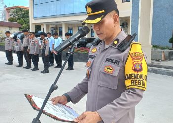 Ratusan Personil Polresta Balikpapan Melakukan Pengamanan Presiden RI Serta Rombongannya