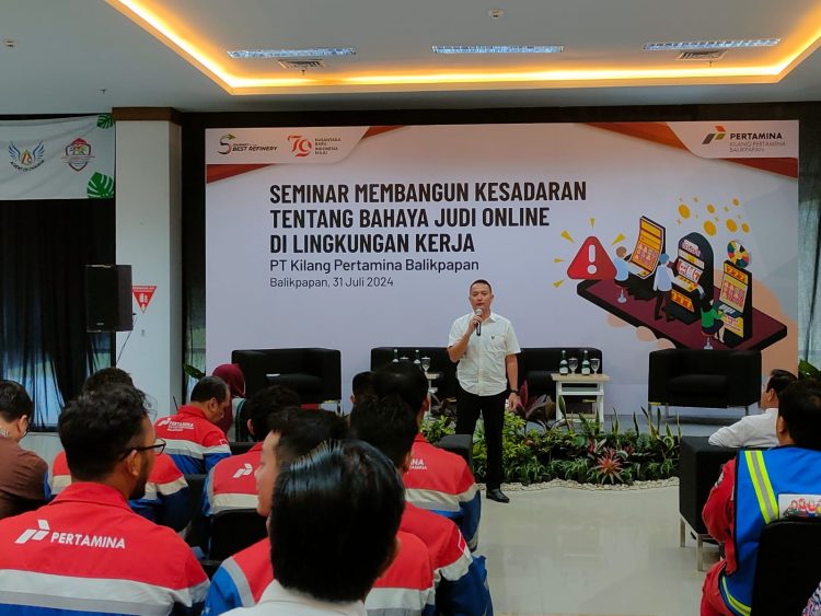 Cegah Judi Online Kasat Reskrim Polresta Balikpapan Gelar Seminar di PT. KPB