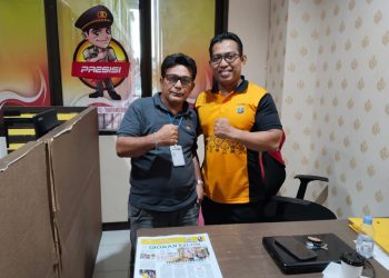 Jalin Sinergitas, Marihot Pimpinan Redaksi Media Derap Kalimantan, Silaturahmi dengan IPTU.Muh Rizal M. Zain, S.H., M.H Kasi Humas Polresta Samarinda