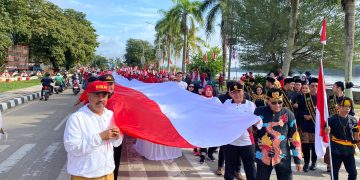 Kapolres Kukar Ikuti Kirab Bendera Merah Putih, Rangkaian Peringatan Hari Kemerdekaan