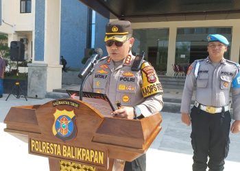 Siap Amankan, Ratusan Personil Polresta Balikpapan dalam PAM Kunjungan Tamu VVIP Acara HUT RI di IKN