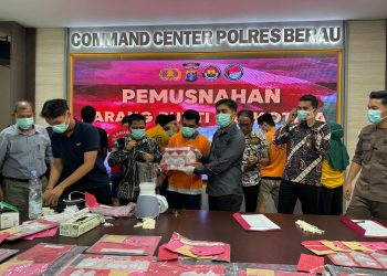 Polres Berau Musnahkan BB Narkotika dari 25 Tersangka