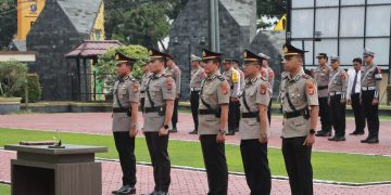 Kapolres Kukar Pimpin Upacara Serah Terima Jabatan dan Pelantikan Kapolsek