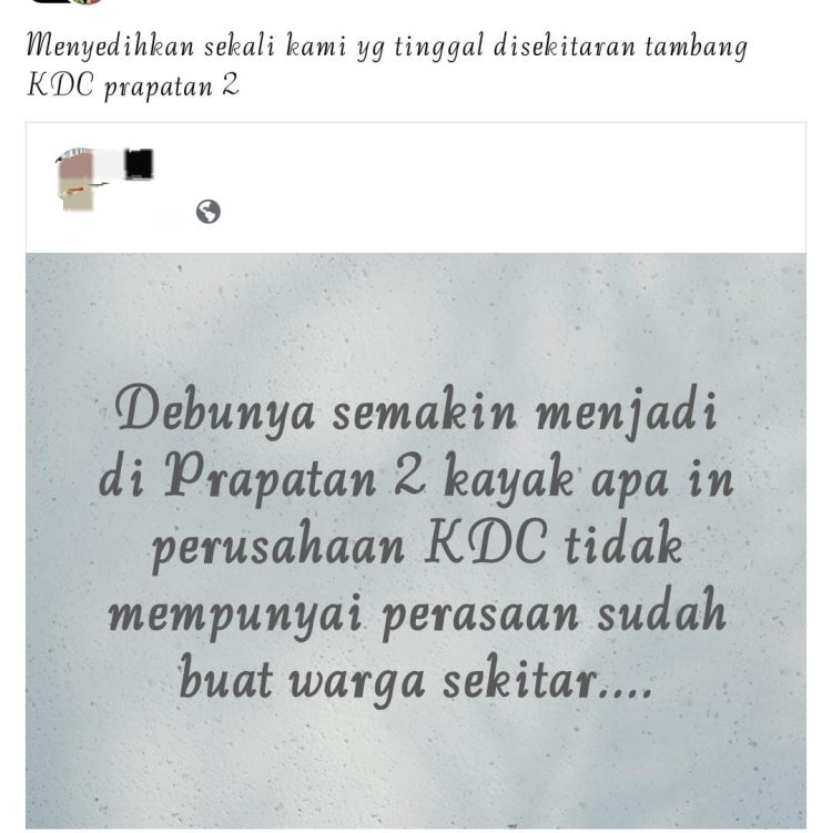 Warga Keluhkan Debu Yang Masuk Kepemukiman Yang Berasal Dari PT.KDC