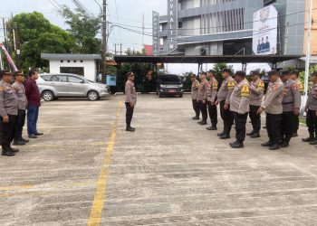 Personil Ops Mantap Praja Mahakam 2024 Gelar Apel Pengamanan Tahapan Pendaftaran
