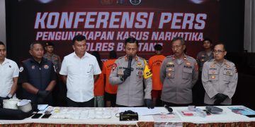 Kapolres Bontang Laksanakan Press Release Pengungkapan Kasus Penyalahgunaan Narkotika Selama 2 Pekan
