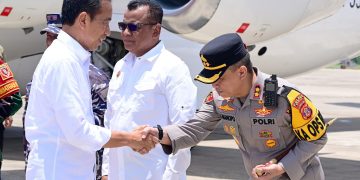 Kapolres Berau Sambutan Kunjungan Perdana Presiden Jokowi di Bumi Batiwakkal