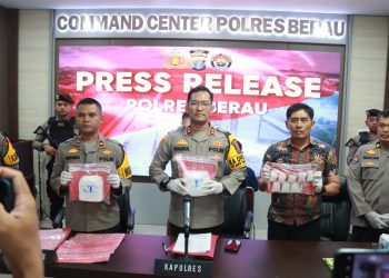 Polres Berau Tangkap Dua Tersangka Narkoba, Amankan 2.590 Gram Sabu