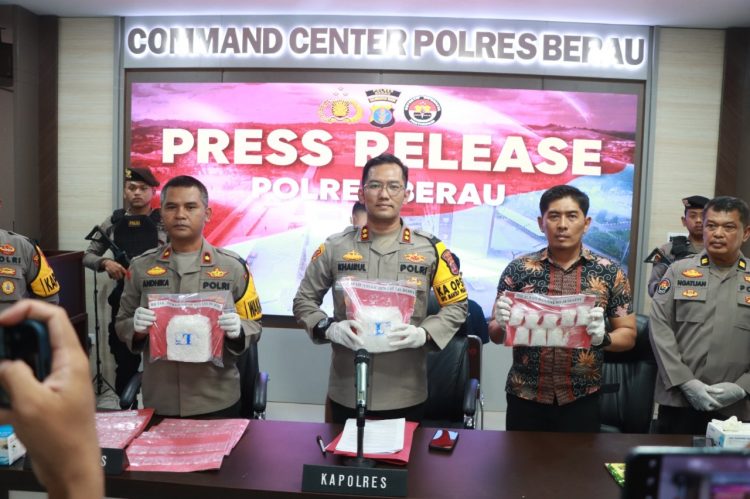 Polres Berau Tangkap Dua Tersangka Narkoba, Amankan 2.590 Gram Sabu