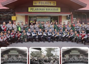 H-1 Pelantikan Presiden Dan Wakil Presiden Terpilih, Polres Pelabuhan Makassar Bersama TNI laksanakan Patroli Skala Besar Untuk Menjamin Keamanan