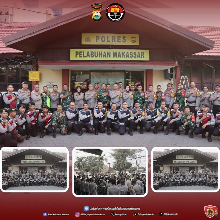 H-1 Pelantikan Presiden Dan Wakil Presiden Terpilih, Polres Pelabuhan Makassar Bersama TNI laksanakan Patroli Skala Besar Untuk Menjamin Keamanan