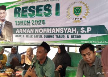 Reses I Tahun 2024 Arman Nofriansyah, S.P Menyapa Warga Dapil 2 Teluk Bayur , Gunung Tabur dan Segah