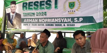 Reses I Tahun 2024 Arman Nofriansyah, S.P Menyapa Warga Dapil 2 Teluk Bayur , Gunung Tabur dan Segah