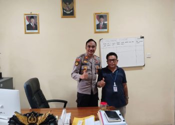 Tim Media Derap Kalimantan Silaturahmi dengan AKP Satria Kapolsek Muara Wahau 