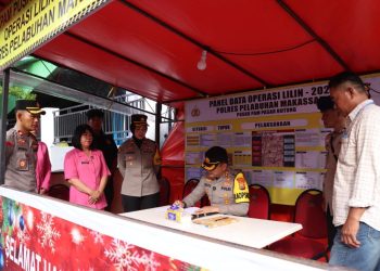 Kapolres Pelabuhan Makassar Tinjau Pos Operasi Lilin 2024, Pastikan Keamanan Jelang Nataru