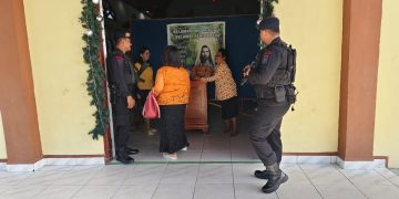 Brimob Kaltim Lakukan Patroli Rutin, Jamin Keamanan Ibadah Minggu di Kabupaten Paser
