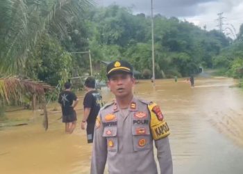 Banjir Landa Mentawir, Kapolsek Sepaku Pantau Langsung dan Pastikan Penanganan Cepat