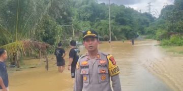 Banjir Landa Mentawir, Kapolsek Sepaku Pantau Langsung dan Pastikan Penanganan Cepat
