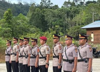 Mutasi Jabatan, Polres Mahulu Gelar Upacara Sertijab Sejumlah Pejabat Utama Polres