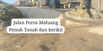 Jalan Poros Maluang Dipenuhi Tanah dan Kerikil, Warga Keluhkan Ancaman Keselamatan