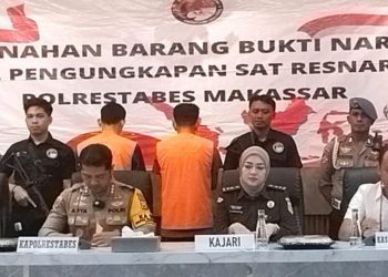 Pemusnahan Barang Bukti Narkotika hasil Pengungkapan Satuan Reserse Narkoba Polrestabes Makassar