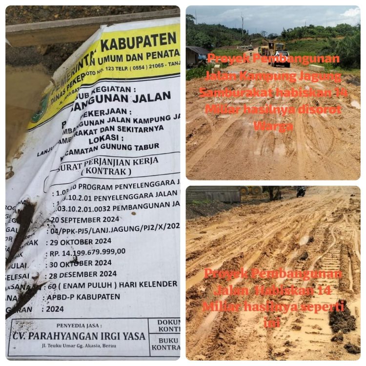 Proyek Jalan Sertu Rp 14 Miliar di Berau Tak Kunjung Selesai, Kinerja Kontraktor Dipertanyakan dan Dugaan Kongkalikong Mencuat