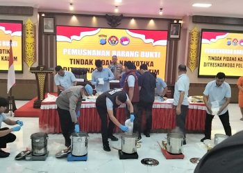 Polda Kaltim Kembali Musnahkan Barang Bukti Narkoba Jenis Sabu 32Kg