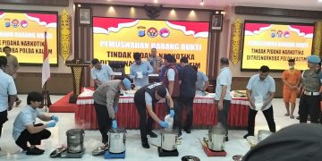 Polda Kaltim Kembali Musnahkan Barang Bukti Narkoba Jenis Sabu 32Kg