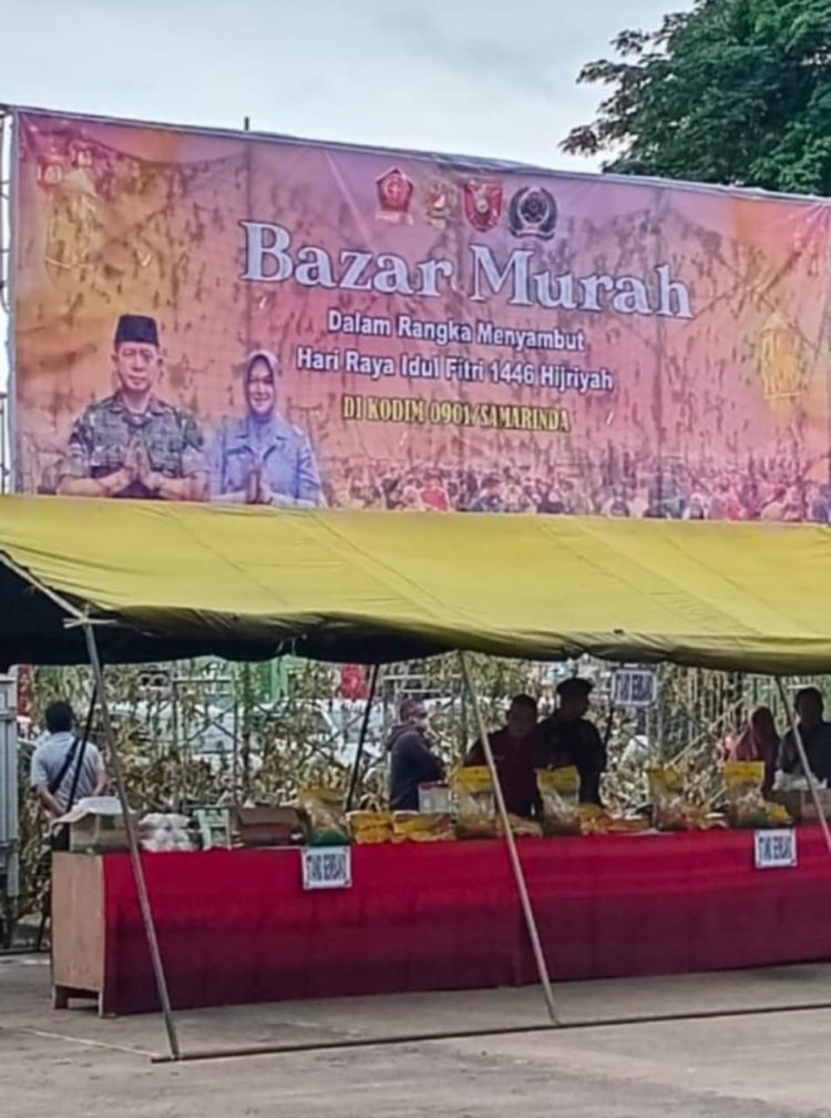 Kodim 0901/Samarinda Gelar Bazar Murah, Ringankan Beban Masyarakat Sambut Idulfitri 1446 H