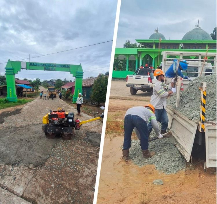 PT. MTL Site Lati Berkontribusi dalam Perbaikan Jalan Berlubang di Kampung Sambakungan untuk Menyambut Idul Fitri 1446 H