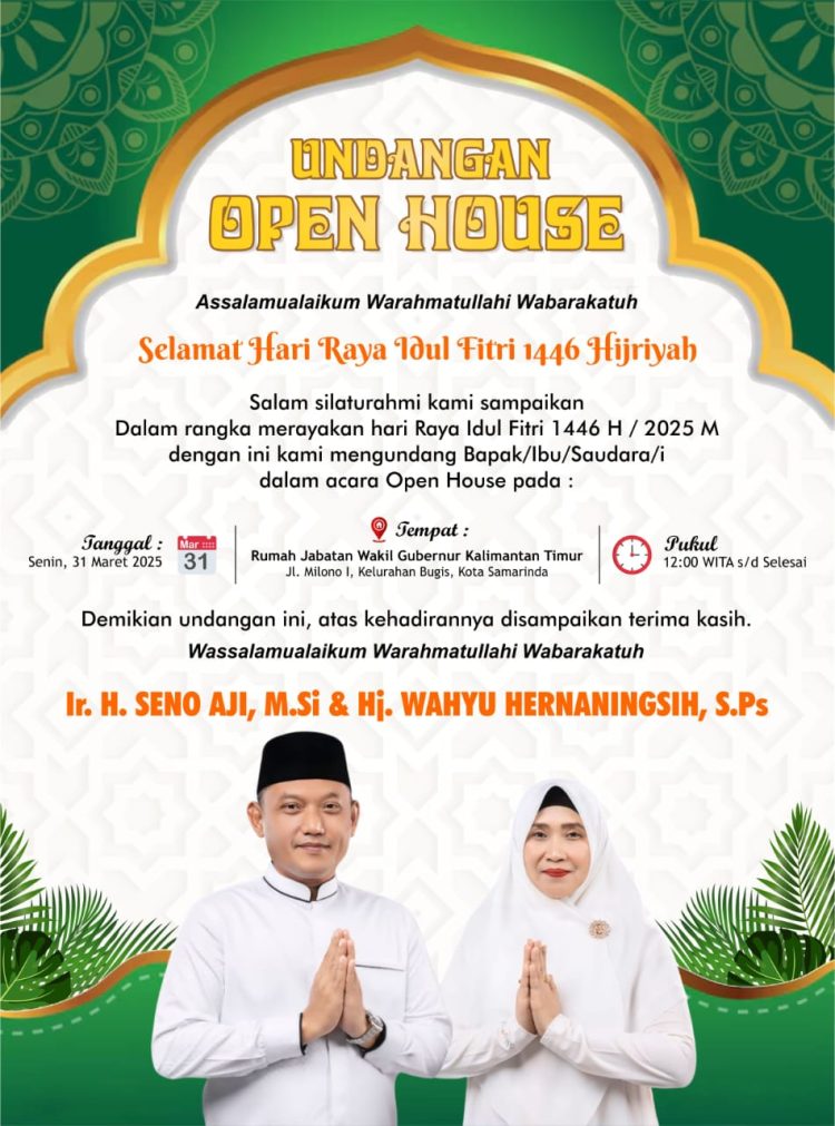Wakil Gubernur Kaltim Gelar Open House Idul Fitri 1446 H