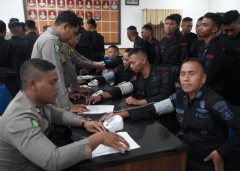 Siap Amankan Pemilihan Suara Ulang, Ratusan Personel Polda Kaltim Cek Kesehatan