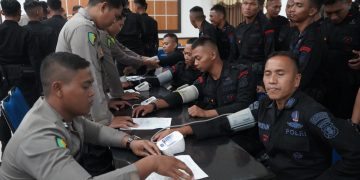 Siap Amankan Pemilihan Suara Ulang, Ratusan Personel Polda Kaltim Cek Kesehatan