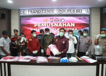 Musnahkan 1,5 Kilogram Sabu, Polres Berau Tegaskan Komitmen Perangi Narkoba