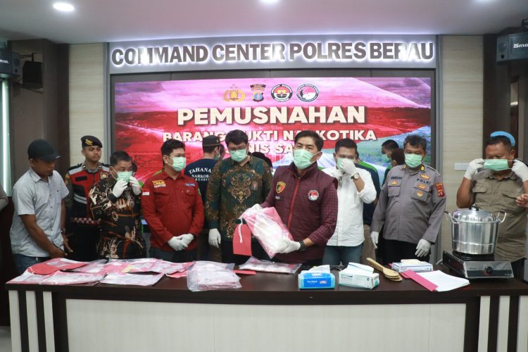 Musnahkan 1,5 Kilogram Sabu, Polres Berau Tegaskan Komitmen Perangi Narkoba
