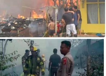 Kebakaran Hebat Landa Rawa Makmur, 8 Bangunan Hangus, 12 KK Kehilangan Tempat Tinggal