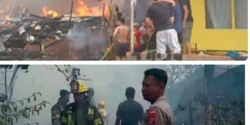 Kebakaran Hebat Landa Rawa Makmur, 8 Bangunan Hangus, 12 KK Kehilangan Tempat Tinggal