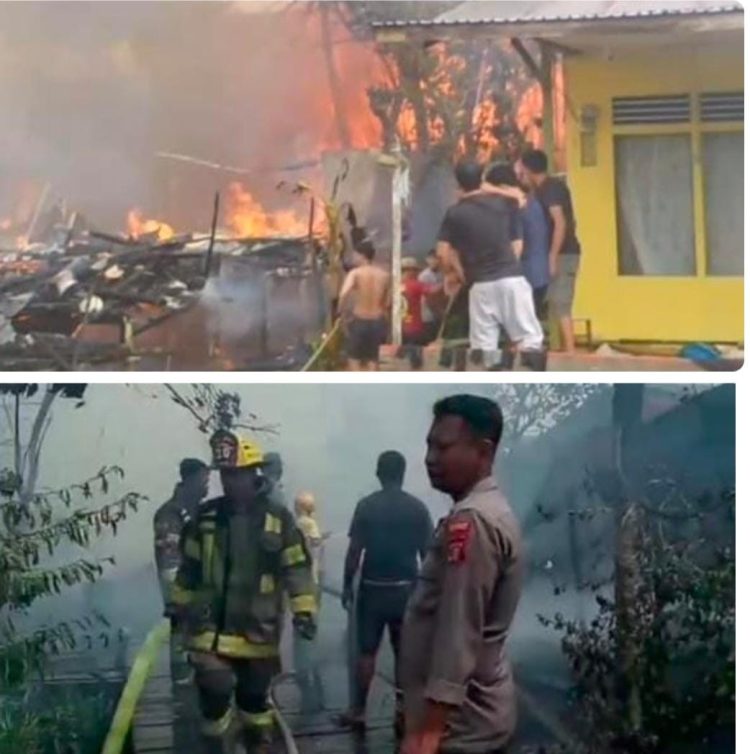 Kebakaran Hebat Landa Rawa Makmur, 8 Bangunan Hangus, 12 KK Kehilangan Tempat Tinggal