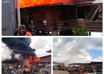Kebakaran Hebat Hanguskan Mes dan Workshop PT Yasin di Gunung Tabur, Kerugian Capai Miliaran Rupiah