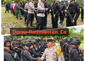 Kapolres Bontang Pimpin Apel Pengembalian Pasukan Brimob Usai Pengamanan PSU Kukar Berjalan Aman