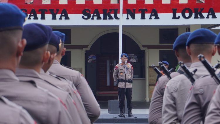 Pimpin Apel Pagi, Wadansat Brimob Tegaskan kepada Personil Sat Brimob Polda Kaltim untuk Jauhi Narkoba