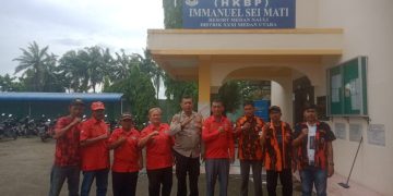 Polsek Medan Labuhan dan PBB Bersinergi Amankan Ibadah Kebangkitan Isa Al-Masih