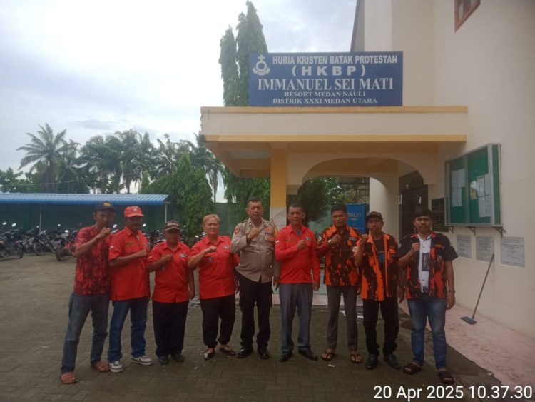 Polsek Medan Labuhan dan PBB Bersinergi Amankan Ibadah Kebangkitan Isa Al-Masih