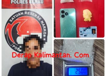 Satresnarkoba Berau Tangkap Pria Bawa 25 Gram Sabu di Sambaliung