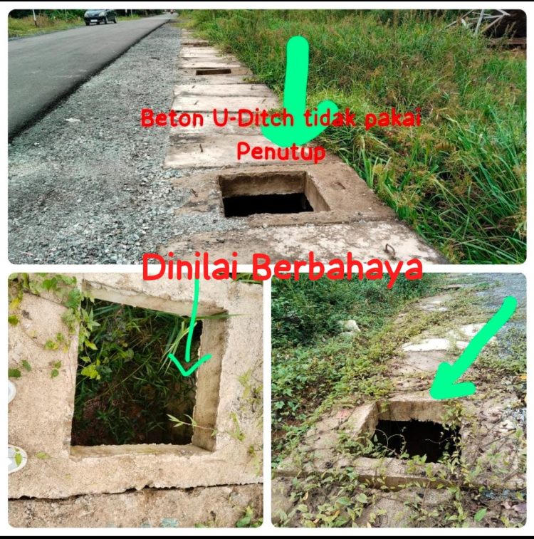 Proyek Drainase Beton U-Ditch Tanpa Penutup Dikeluhkan Warga, Dinilai Membahayakan dan Diduga Langgar Spesifikasi